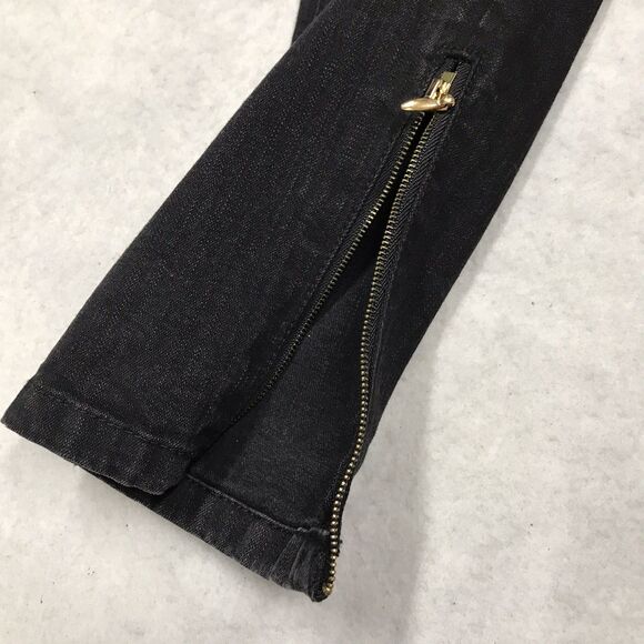 NWT THEORY Russia Black Jeans Women 12 (34x30) Skinny Taper Stretch Denim Biker - Picture 5 of 16